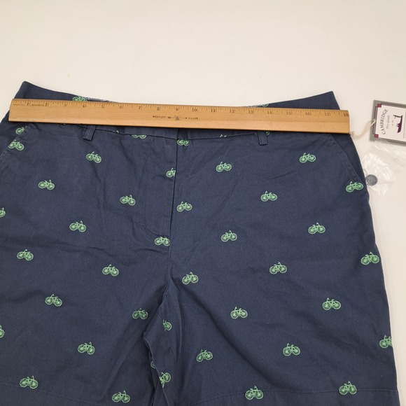 Cambridge Navy Blue Shorts Lime Embroidered Bicycles 12 - Picture 4 of 12